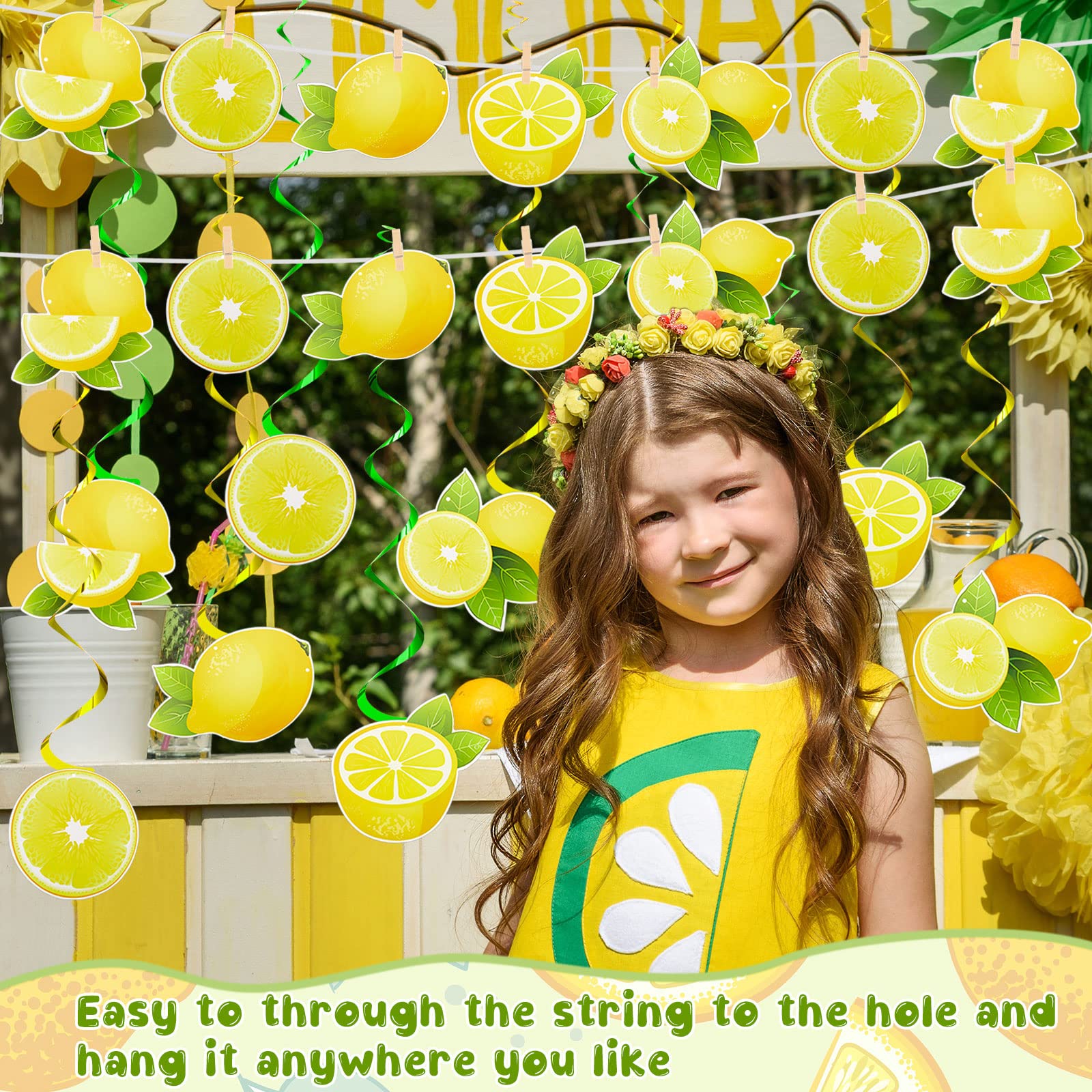 KUNGOON Baby-Party-Banner „A Little Lemon Is On The Way“ – Mit Goldenem Glitzer, Zitronen-Thema, Ca. 15 Cm Hoch
