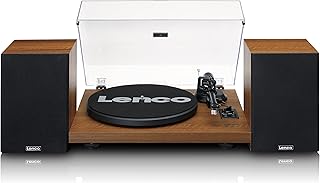 Lenco LS-480 Hi-Fi Turntable with Bluetooth - With External Speakers 2 x 30 W RMS - Belt Drive - Preamp - MDF Housing - Brown