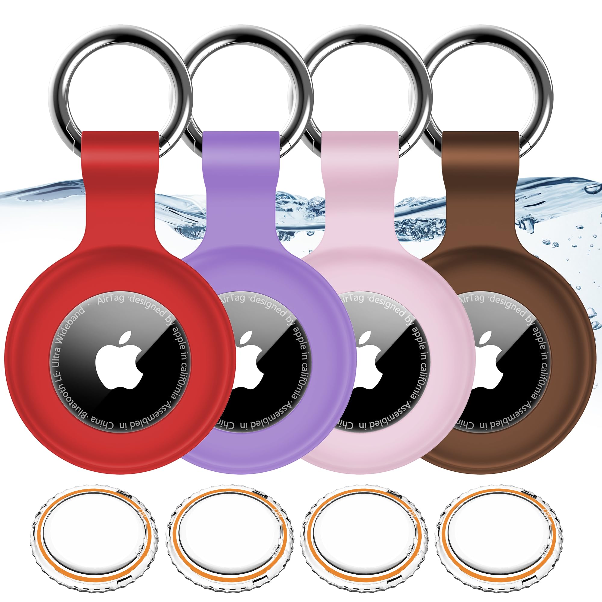 1|2|4Pack for Apple AirTag Holder with Keychain for Air Tag 2nd/1st Gen