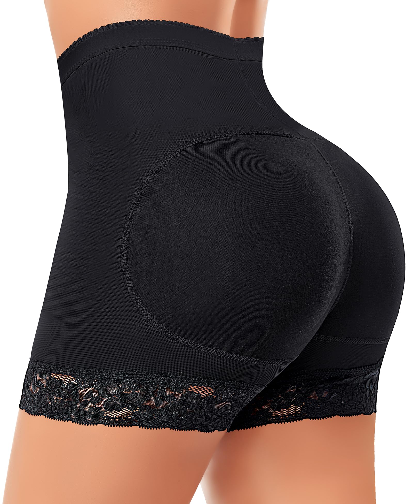 Padded Underwear for Women Butt Lifter Panties Booty Pads Butt Enhancer Lace Boyshorts Shapewear