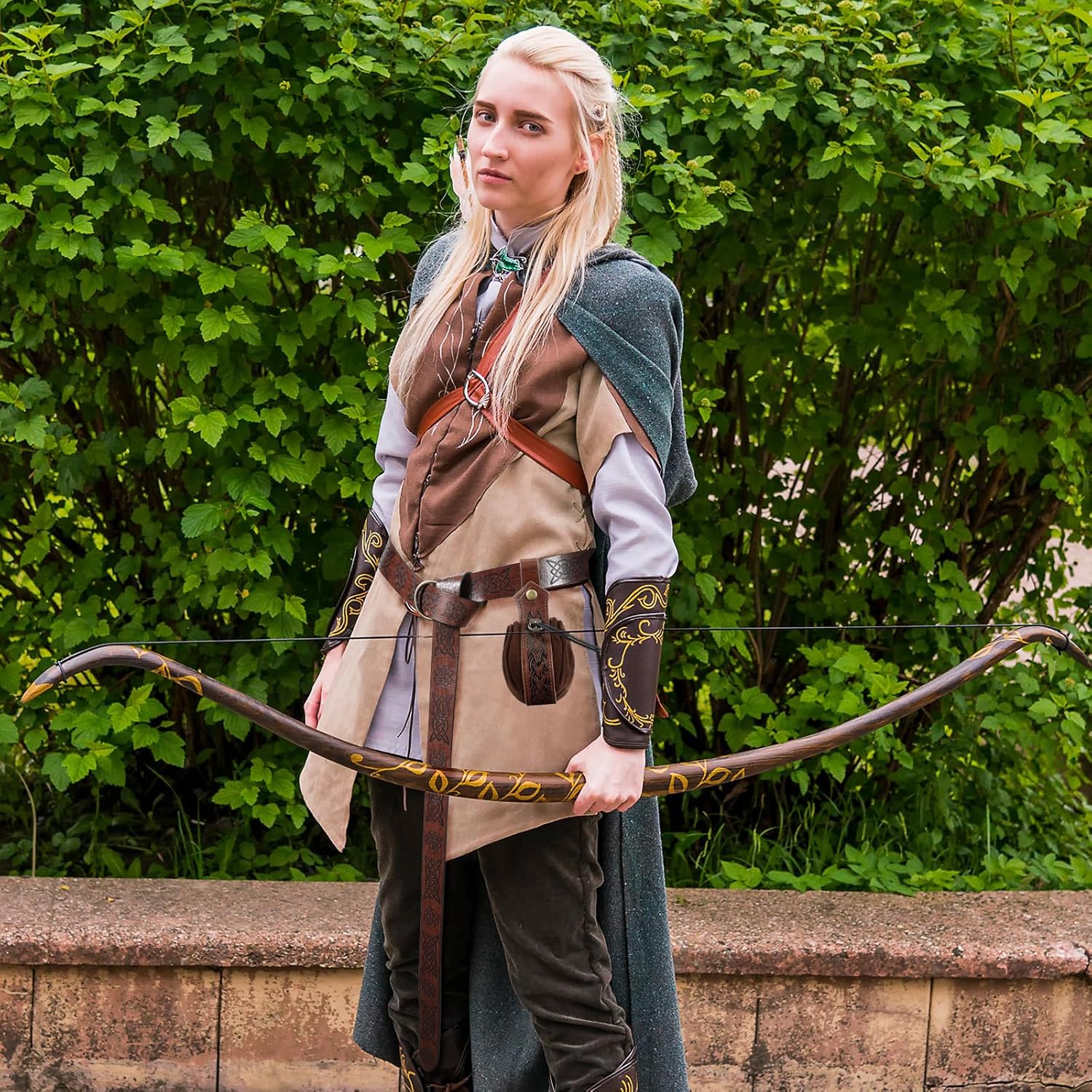 LEIFIDE 2 Pcs Medieval Faux Leather Drawstring Purse Belt Pouch Vintage Renaissance Dice Bag for Men Women Costume Accessories (Black, Brown) - Image 4