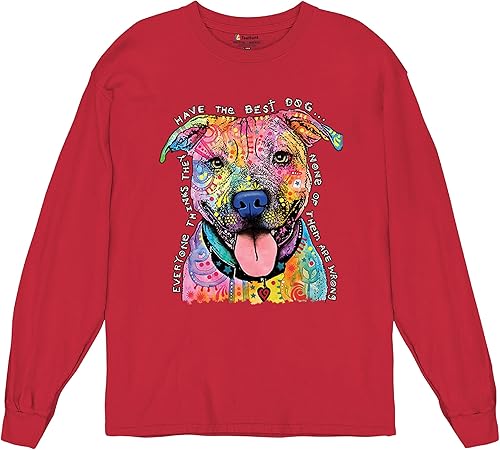 Vista 11 de Dean Russo Pets Art Pit Bull Camiseta de manga larga Todos tienen los mejores perros