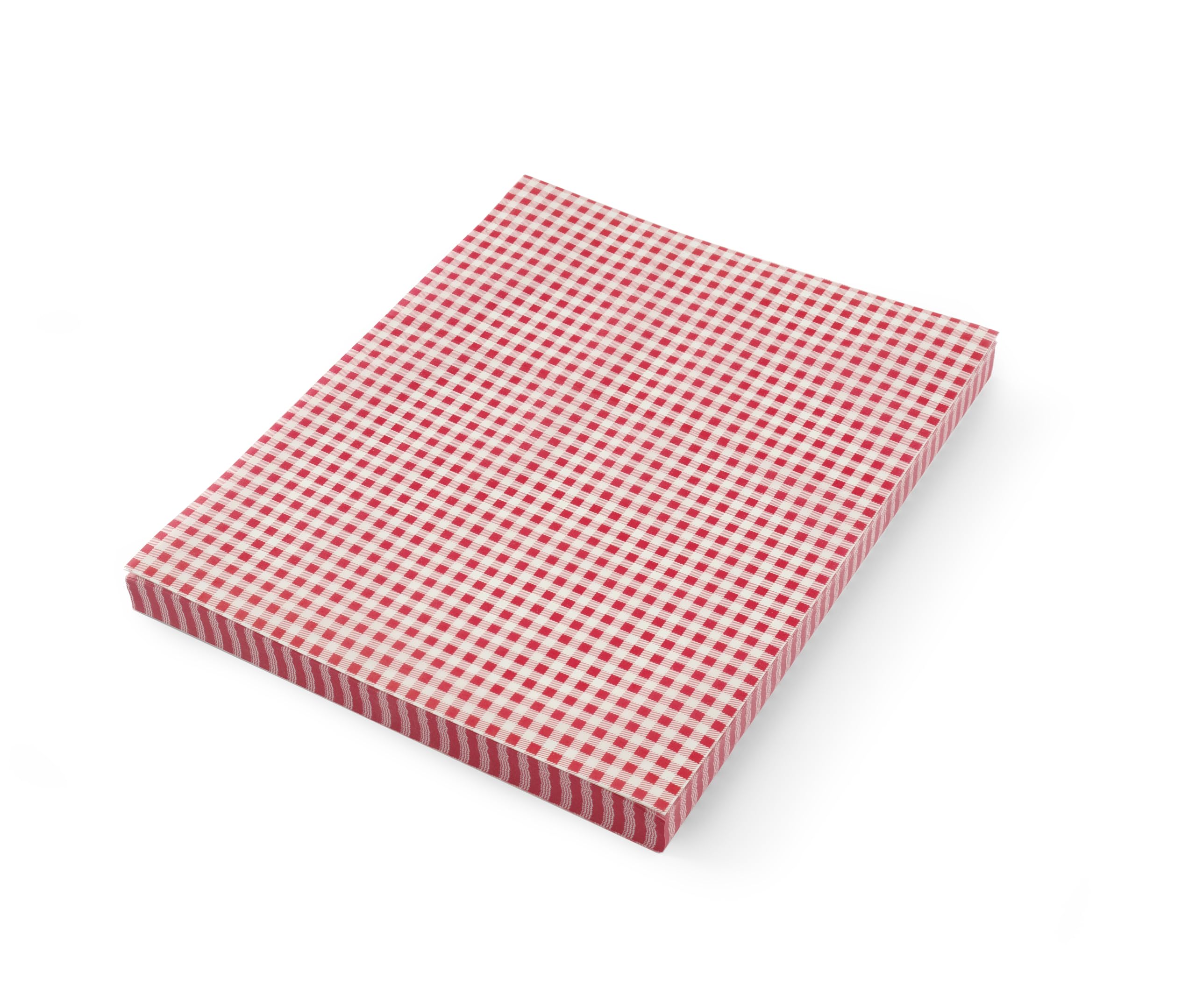 HENDI Papier alimentaire ingraissable, paquet de 500 feuilles, résistant à la graisse, papier paraffiné à carreaux rouges et blancs pour aliments et emballage, 250x350mm