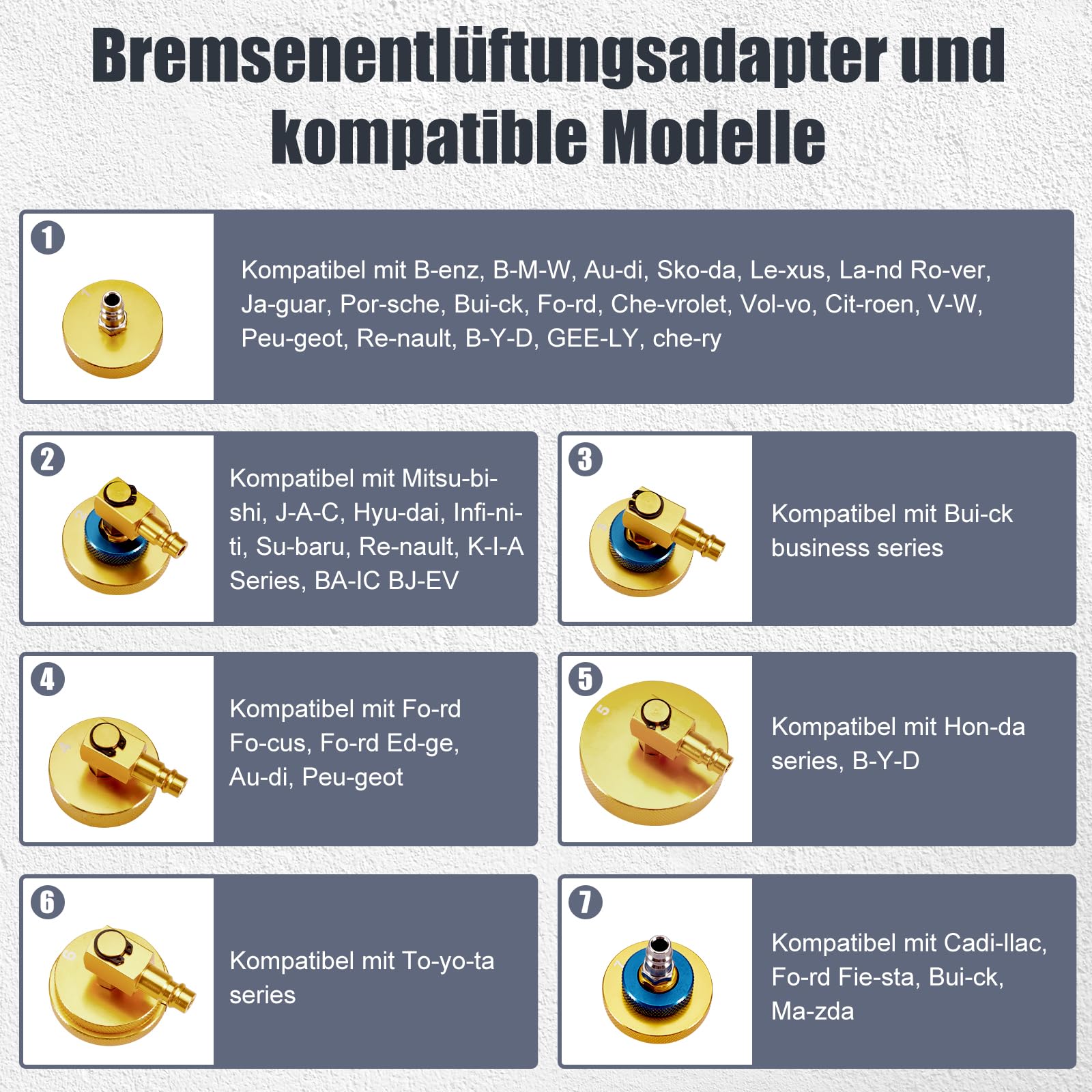 17-TLG Adapter Bremsflüssigkeitsbehälter, Aluminium Auto Bremsflüssigkeitswechselgerät Adapter mit Schnellkupplung, Bremsenentlüftungsgerät Adapter Passend für die Meisten Fahrzeugmarken