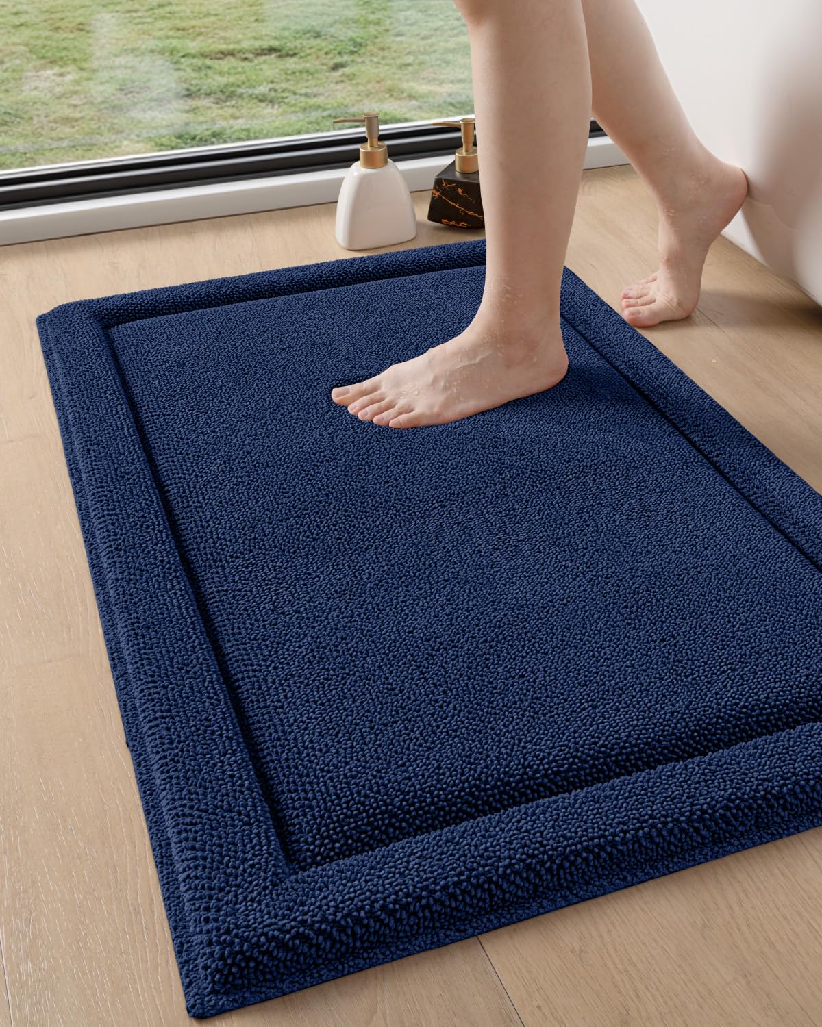 DEXI Memory Foam Bath Mat 36x24 Soft Absorbent Chenille Bathroom Rug Non Slip Washable Bath Mats for Bathroom