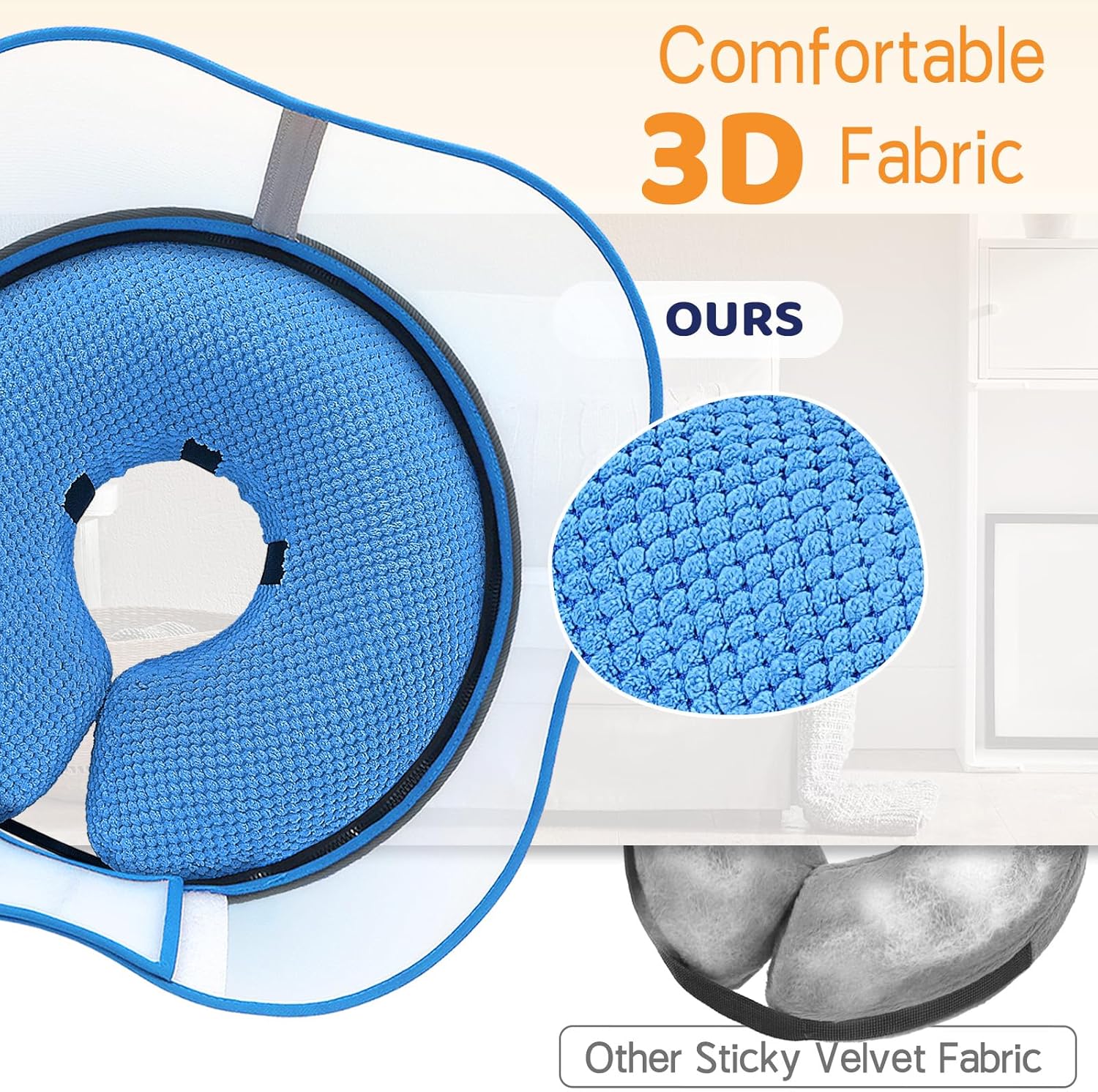 Supet Raised Inflatable Dog Cone Alternative Collars for After Surgery, Dog Donut Collar After Surgery, Soft Pet Cone for Small Medium Large Dogs to Stop Licking