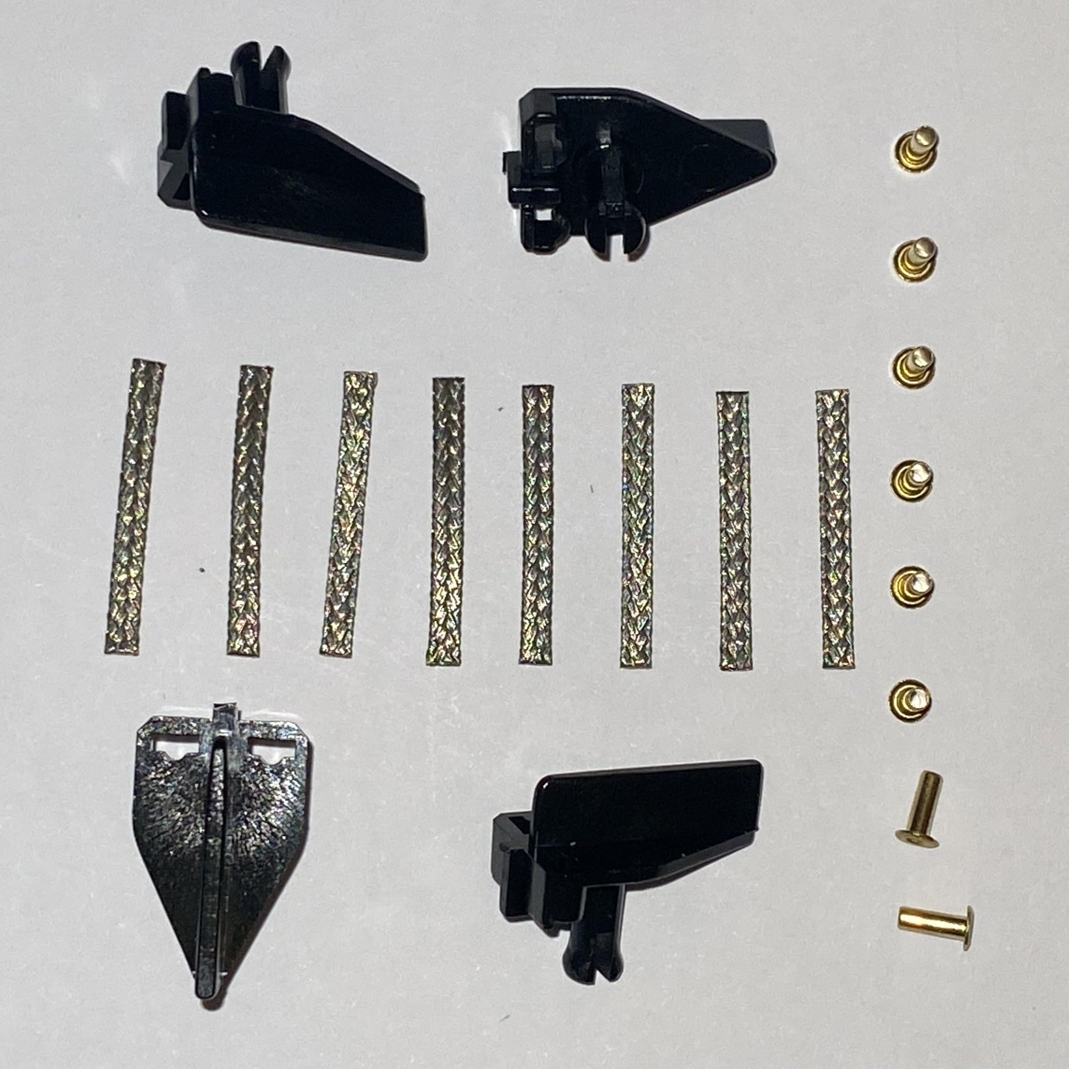 SSC Slot Cars Replacement Spares 4 Easyfit Vintage G23 Long Stem Car Guide Blades with braids and 8 Eyelets Compatible for Scalextric Slot Cars Models, Toy DIY Parts Accessories with eyelet