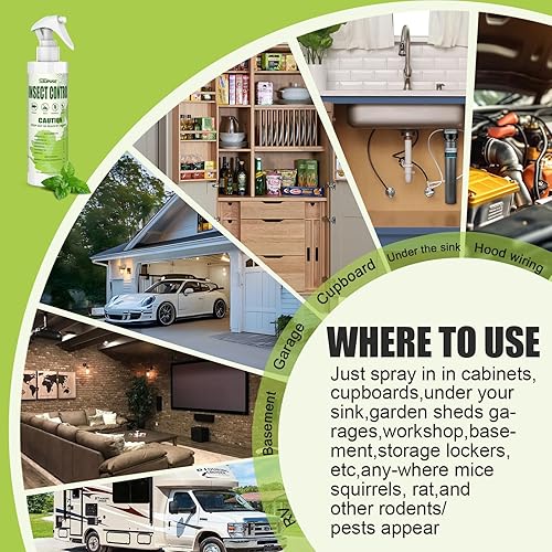 Miniatura 6 de Spray de control de plagas e insectos, repelente de arañas en interiores, repele arañas, hormigas, pez plateado, mosquitos, polillas y más, fórmula