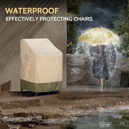 Miniatura 79 de COSFLY Fundas impermeables para muebles de patio, fundas para sillas de exterior resistentes, se adaptan a hasta 35 pulgadas de ancho x 38 pulgadas