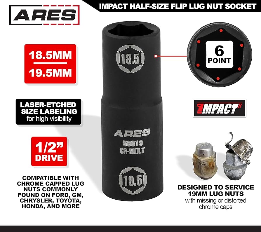 Amazon.com: ARES 59019-1/2-inch Drive 18.5x19.5mm Half Size Lug