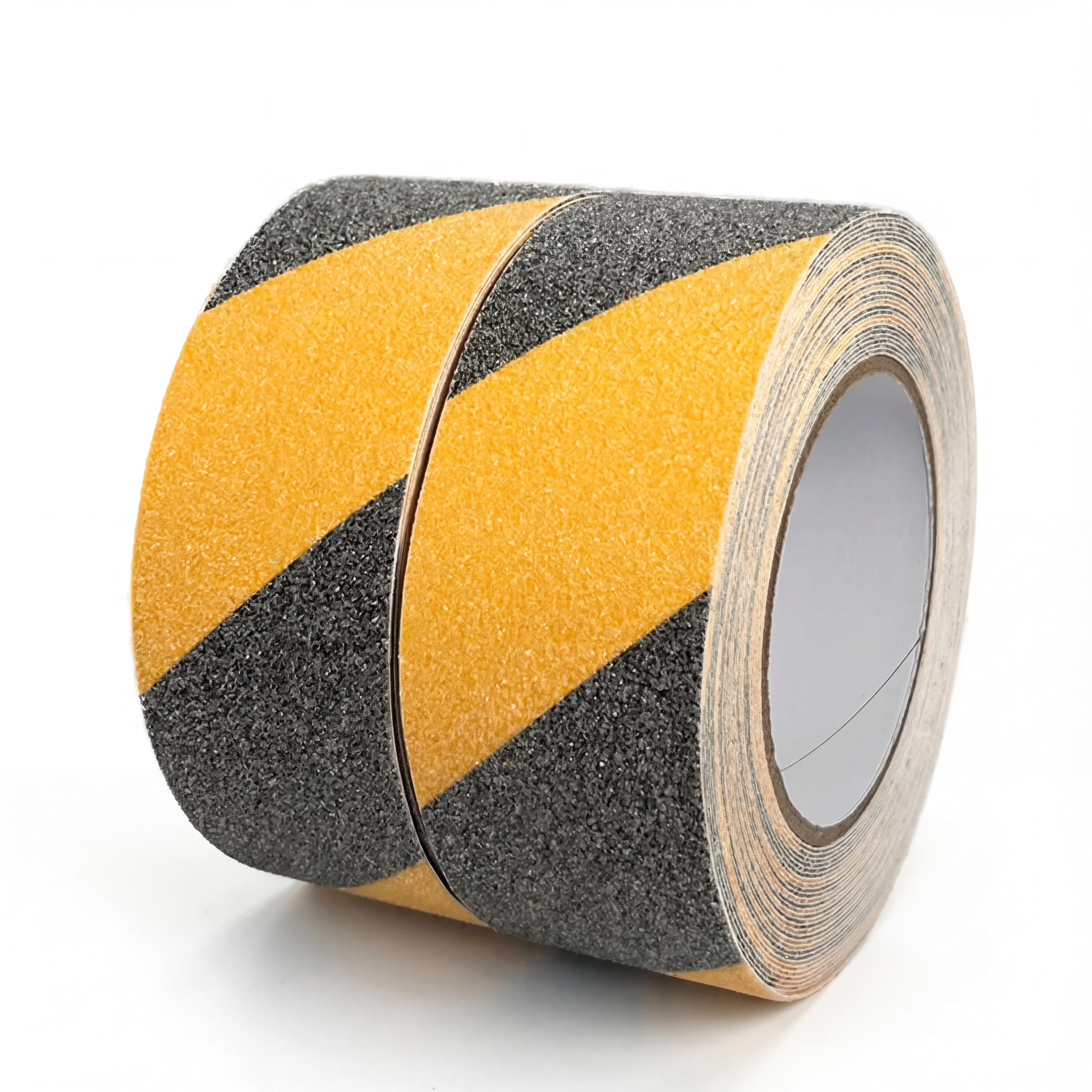 2 rouleaux de 50 mm x 10 m, bandes antidérapantes, noir et jaune, ruban adhésif antidérapant, forte adhérence pour une utilisation intérieure et extérieure