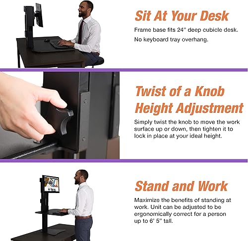 Miniatura 7 de Victor DC300 High Rise Collection convertidor de escritorio para sentarse-pararser 28 x 23 x 15, 12, Color negro, Negro