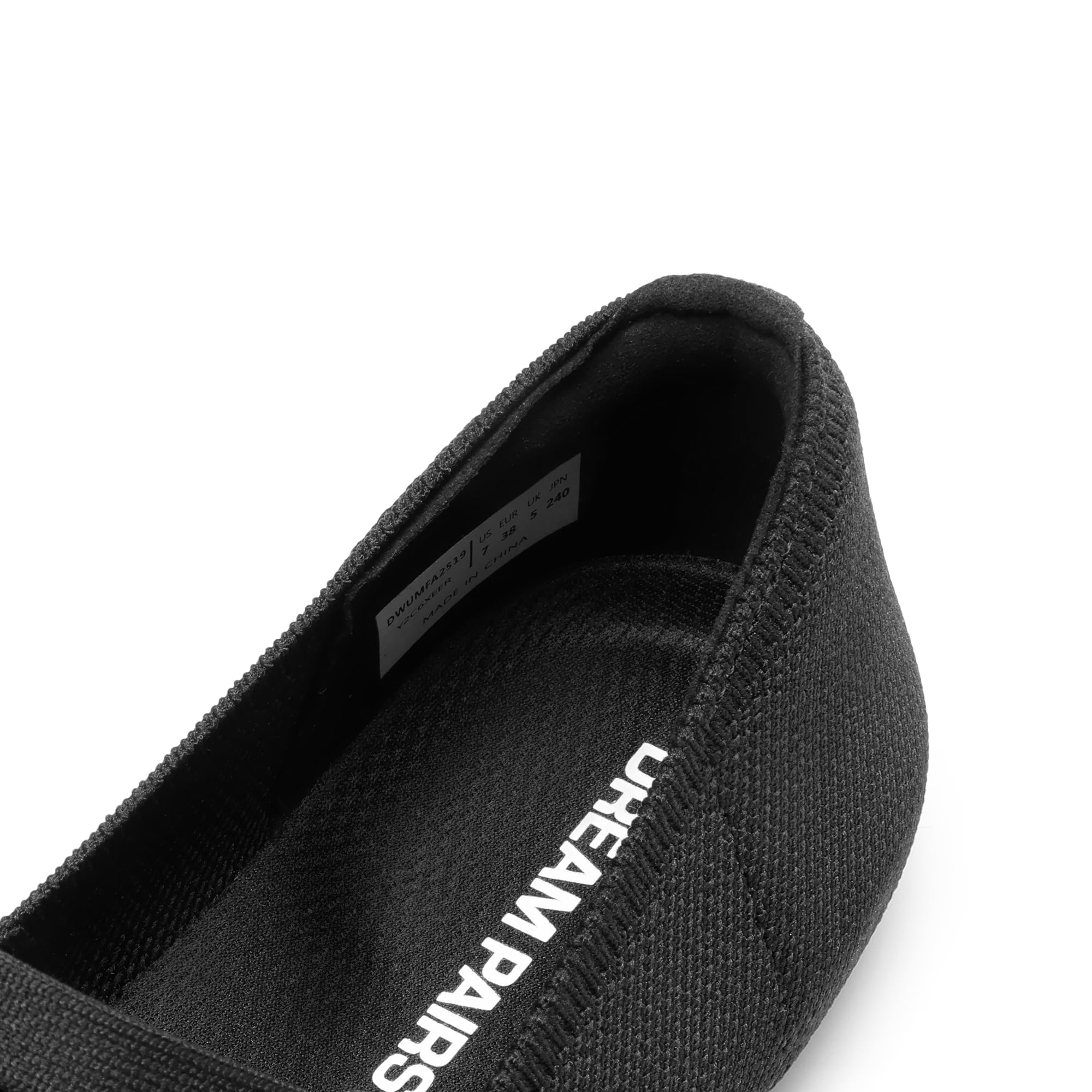 DREAM PAIRS Damen Mary Jane Ballerinas Elegant Riemchen Faltbare Strick-Ballerinas mit Fußgewölbeunterstützung
