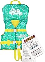 Dark Lightning USCG Approved Infant Life Jacket 0-30 lbs - Baby Toddler Swim Vest with Headrest, Leg Strap for Pool Boating Beach