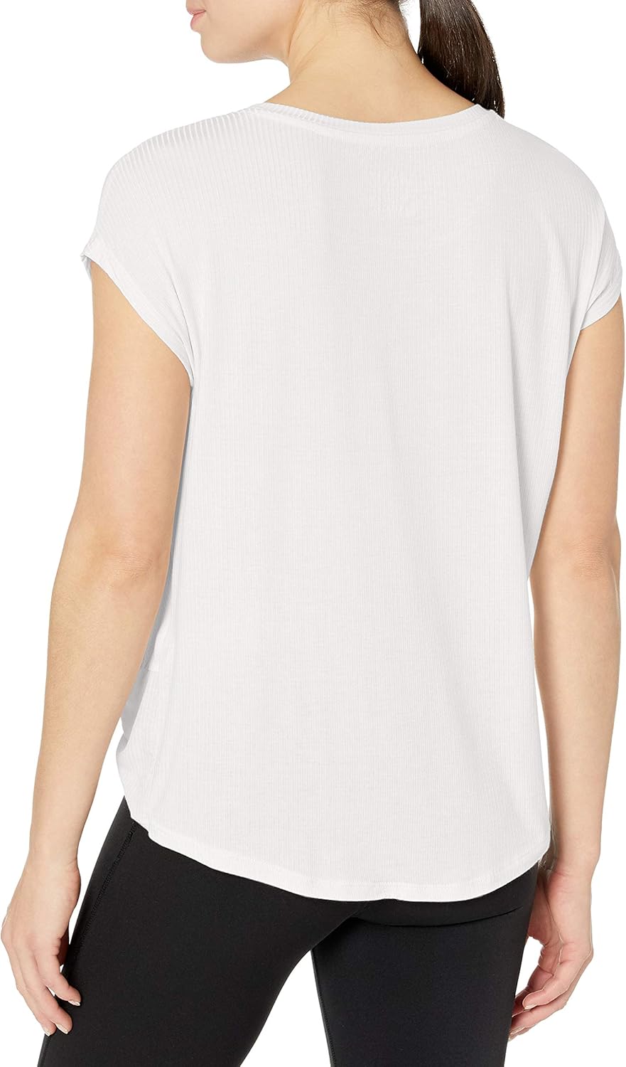 Andrew Marc Women's Luxe Rib Cap Sleeve Twist Front Tee - Image 2