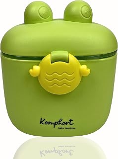 Komphort Baby Formula Dispenser with Scoop and Leveller, Baby Milk Powder Formula Dispenser on The go. (Green) Travel Container Portable Fruit Snack Storage