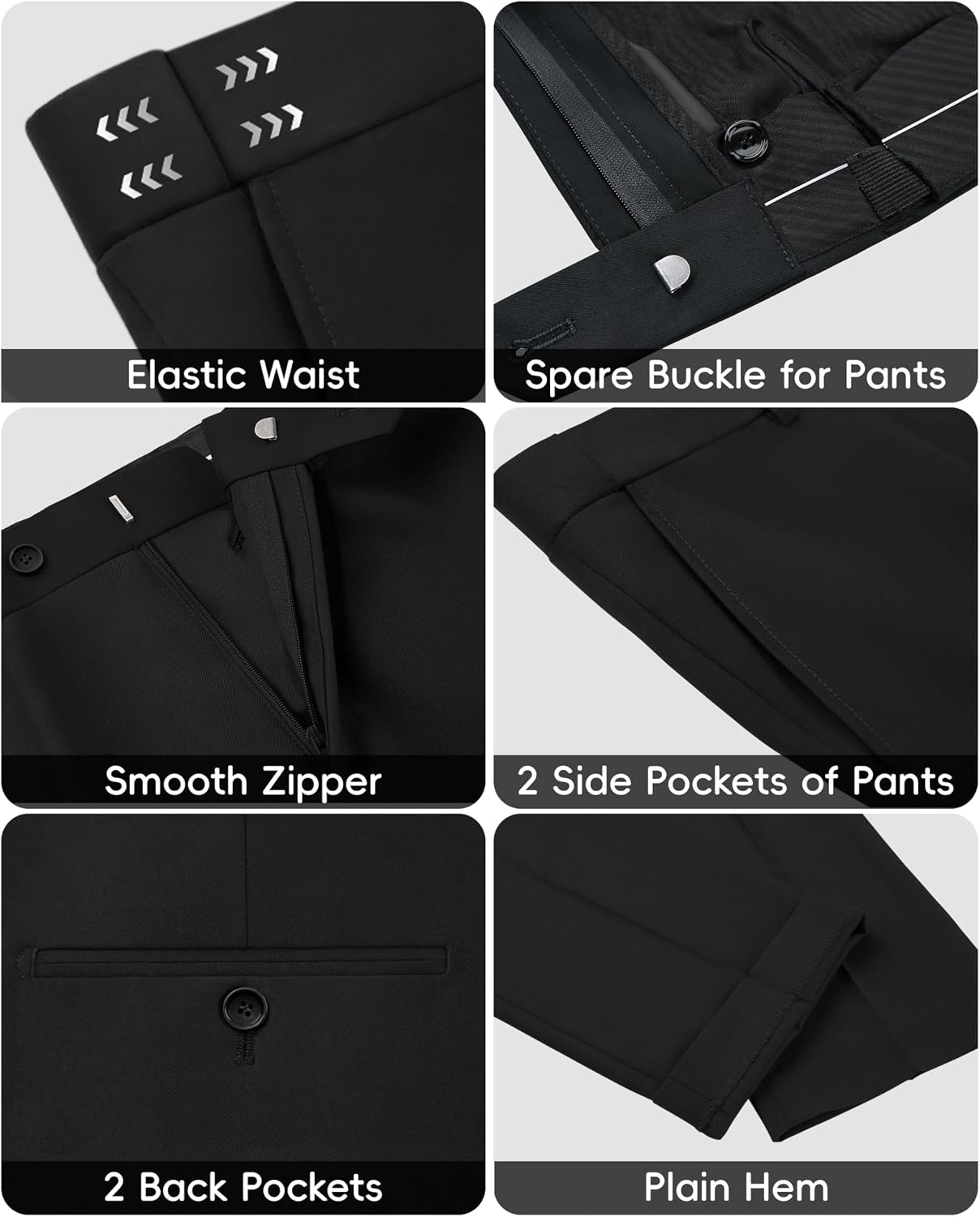 LUPURTY Men's 2 Piece Suits Set Slim Fit, One Button Tuxedo Jacket and Pants with Tie, for Prom Wedding Business