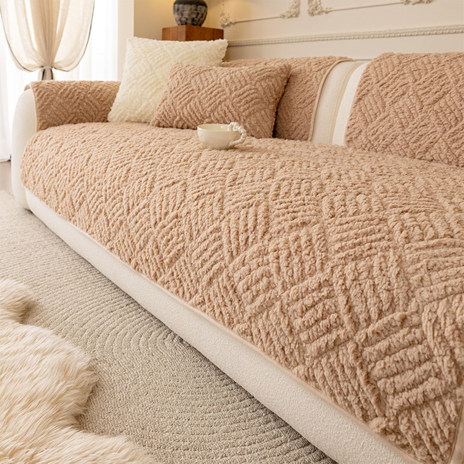 Housse canapé velours coton 70x210 tapis canapé antidérapant