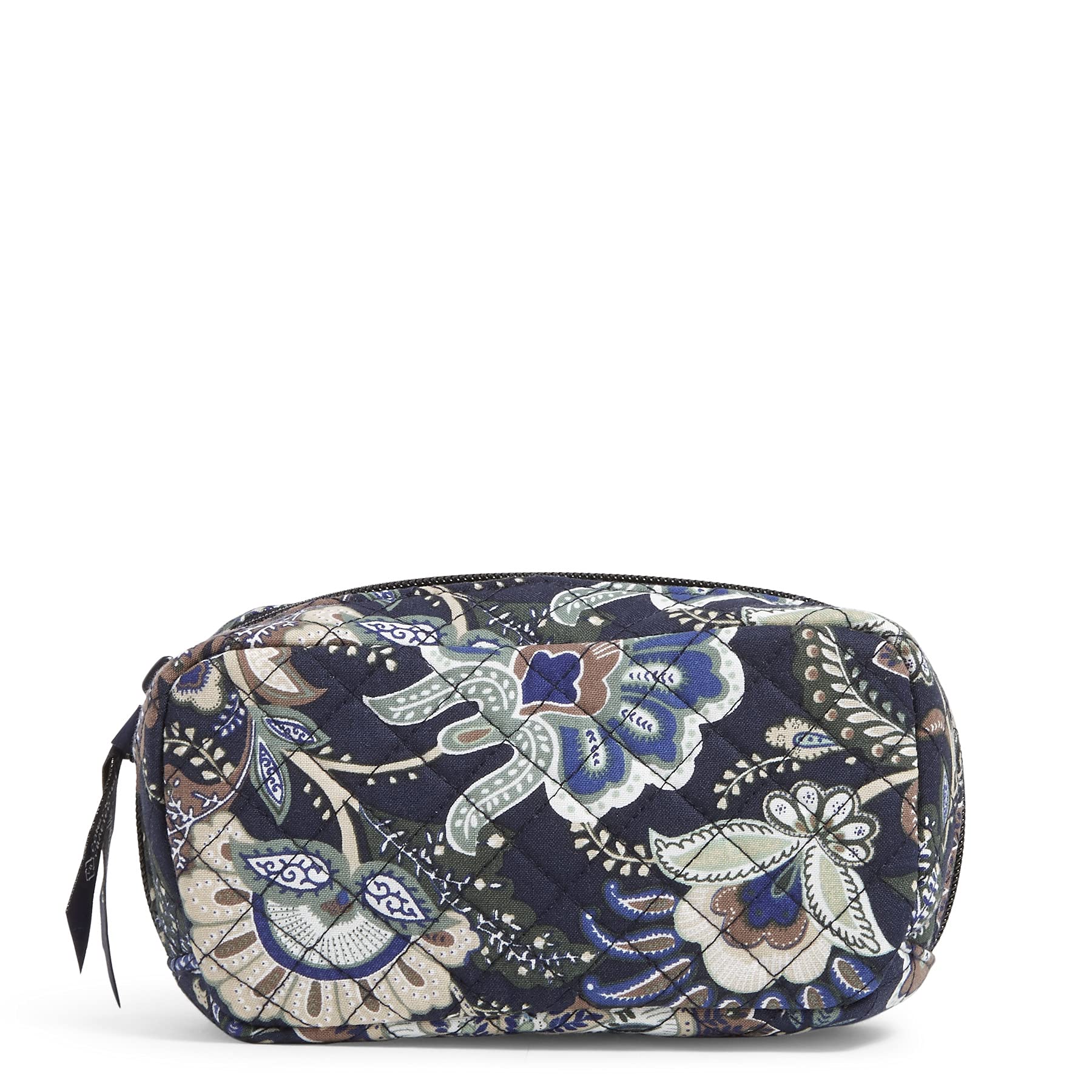 Vera Bradley Women's Cotton Zip-around Essential Oil Case, Java Navy Camo - Recycled Cotton, One Size