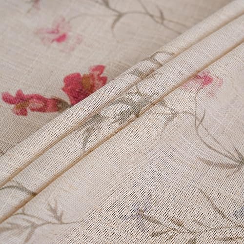 Miniatura 5 de STACYPIK Cortinas rústicas florales para ventana, cortinas semiopacas transpirables de 63 pulgadas de largo, 2 paneles lavables, cortinas filtrantes