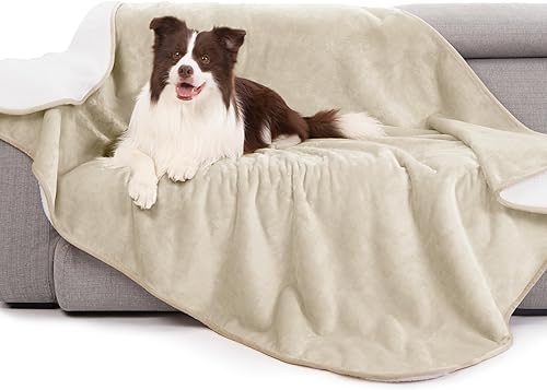 Miniatura 11 de gogobunny - Manta impermeable y reversible de vellón Sherpa para perro, cachorro, gato; protege la cama, el sofá y el sillón de líquido, orina y