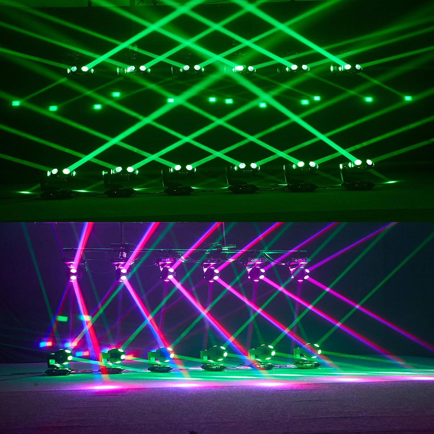 JUNMAN 6x40W XYZ Led Beam Moving Head Light DJ Disco Stage Lights DMX512 14/16 Channels for Event Wedding Party Lighting Show