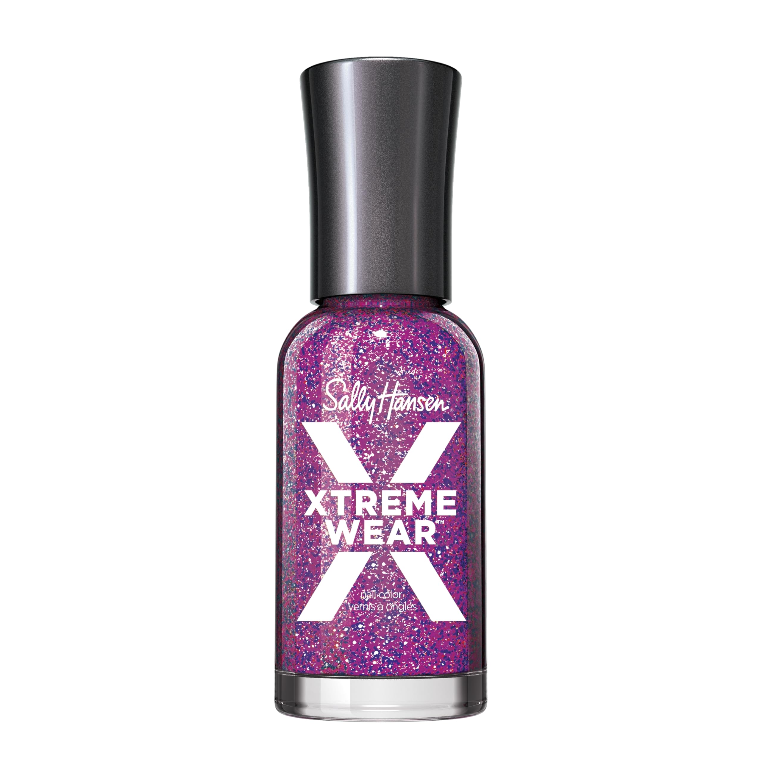 Sally Hansen, Hard As Nails Xtreme Wear - Rockstar Pink, A Purple Glitter Nail Polish
