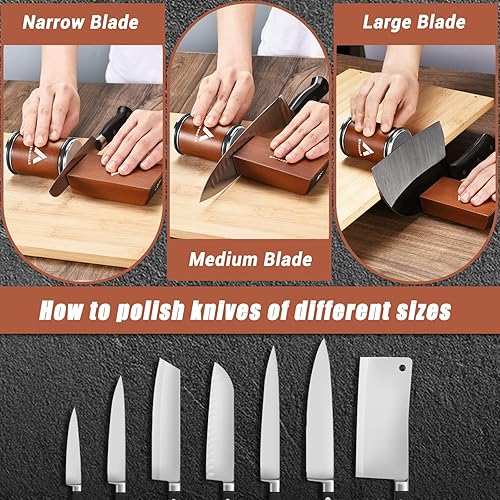 Miniatura 5 de Afilador de Cuchillos - Herramienta de afilador de cuchillos rodantes para cuchillos de cocina. Discos de pulido de diamante industrial, afilador de