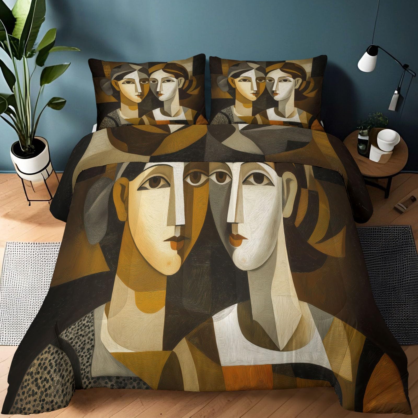 Couette 140x200 cm portrait vintage haut de gamme au toucher microfibre douce