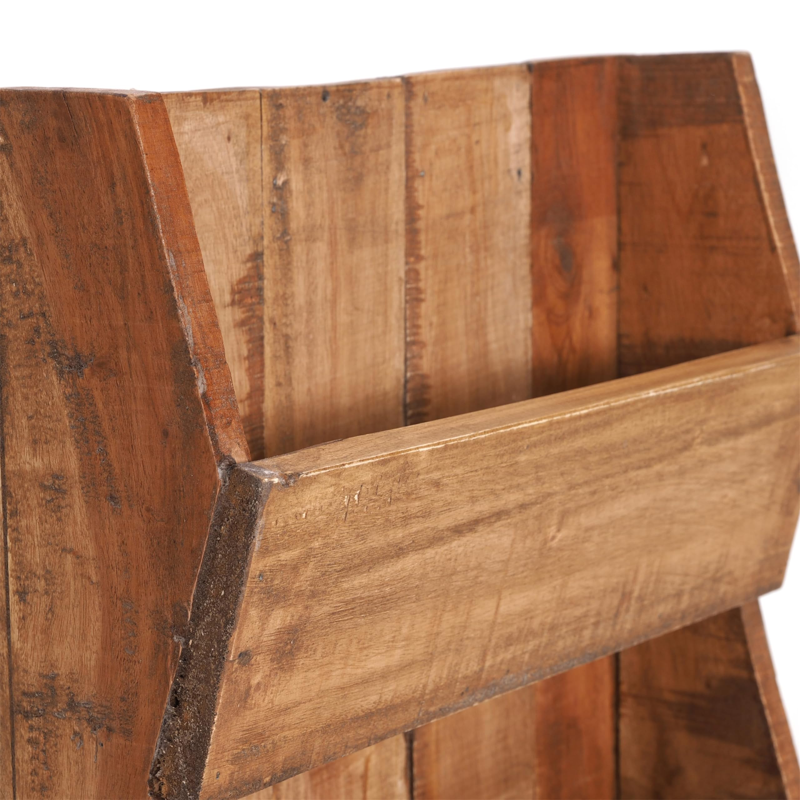 DESIGN DELIGHTS Étagère murale News 60 - En acajou massif - 60 x 38 x 11 cm (H x l x P) - Pour journaux, magazines - Couleur : 01 Natur-Vintage