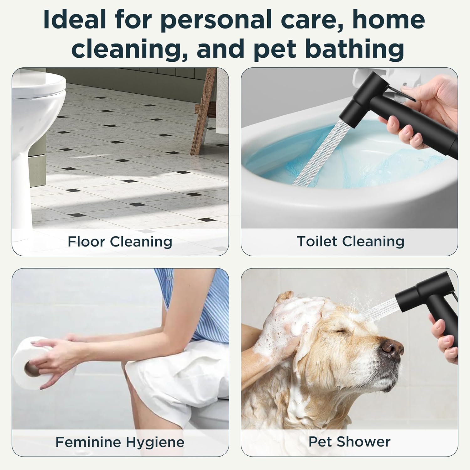 Handheld Bidet Sprayer for Toilet, Stainless Steel Jet Spray Kit Adjustable Pressure, Leak-Proof Jet Spray, Feminine Wash & Muslim Shower, Wall/Toilet Mount,Used for RV Toilet
