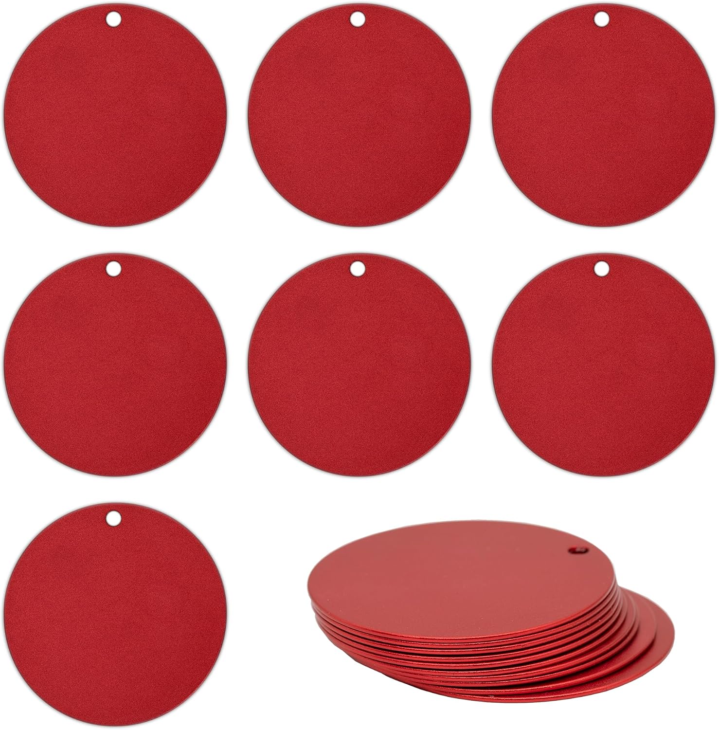 2 Inch Round Anodized Aluminum Engraving Blanks Tags Stamping Blanks 25 Pack (Black)