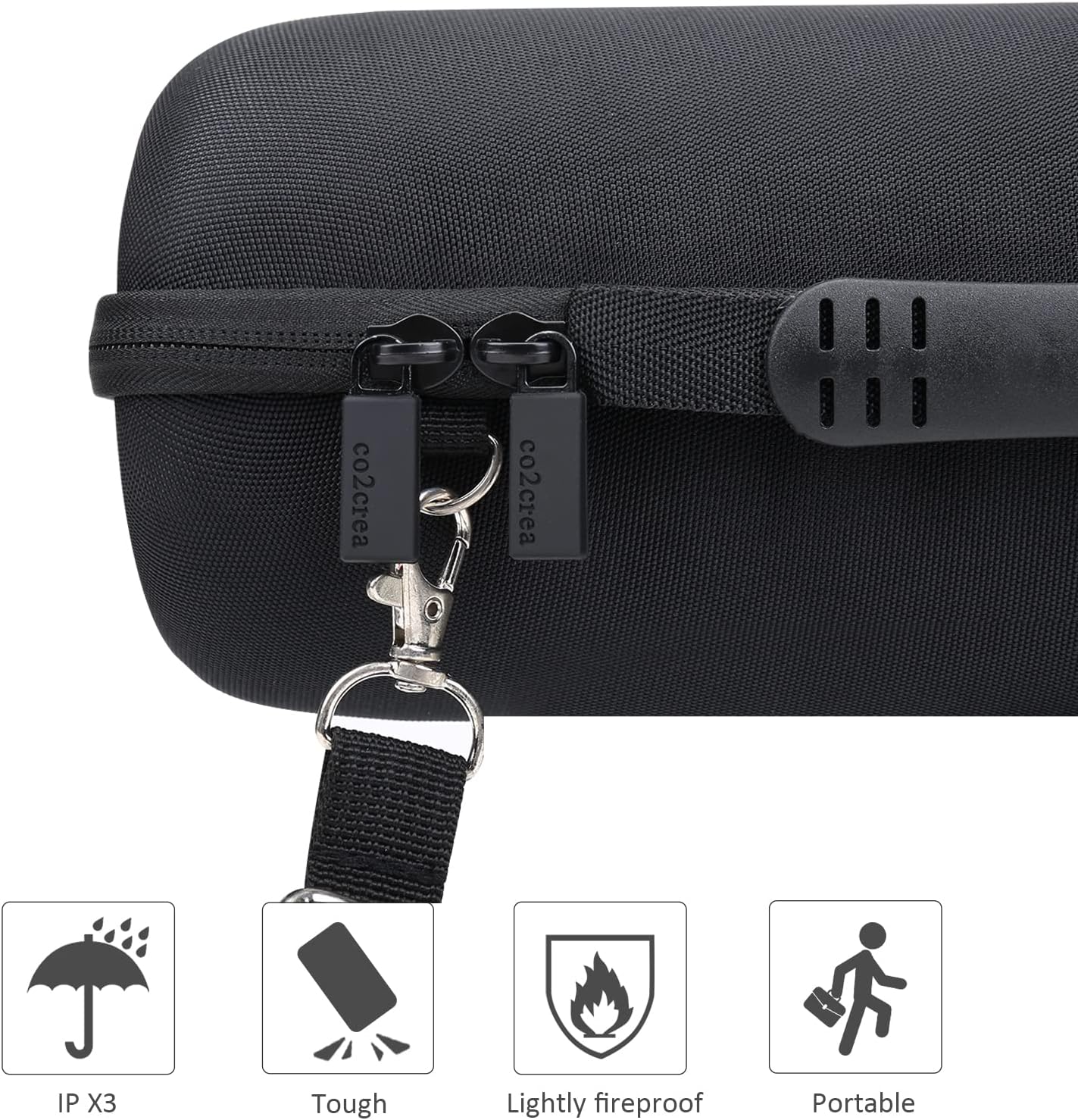 co2CREA Hard Travel Case Replacement for JBL Charge 4 / Charge 5 Waterproof Bluetooth Speaker (Black Case) - Image 6