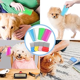 Maitys 8 Pieces Flea Lice Combs Double Sided Lice Cats Dogs and Nit Removal Hair Grooming Plastic and Metal Comb, Head Hair Comb for Pets and Humans(4 x 2 Inches, 2.24 x 2.24 Inches,Novel)