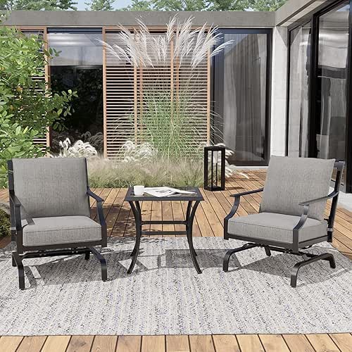 Grand patio 3-Piece Furniture Seating Motion Chairs Set Outdoor Bistro