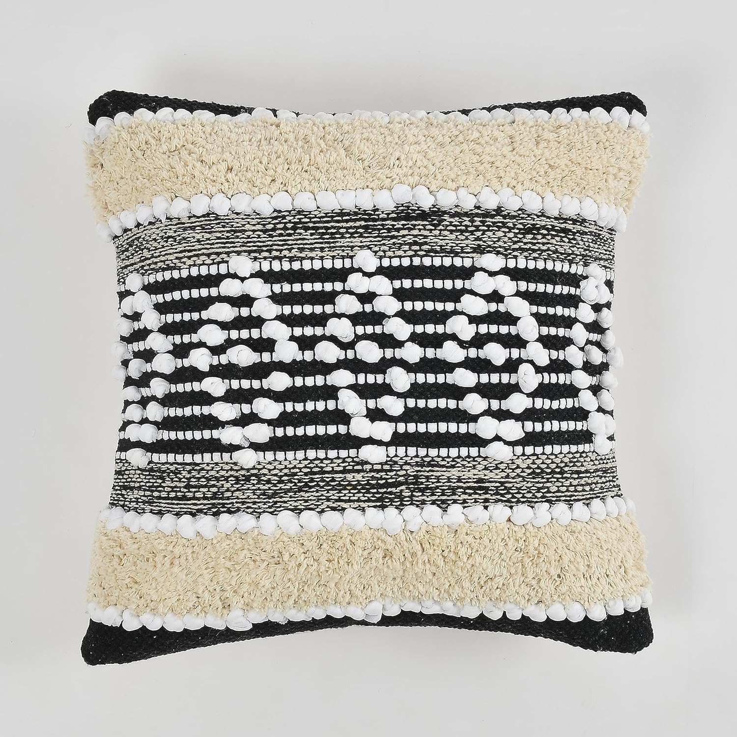 Furnistitchs Premium Decorative Throw Cushion Pillow Cover Boho Home Decor - Living Room Bedroom Couch Sofa Cushion Covers 16 inch x 16 inch (2, Black Kites)