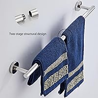 Vista 2 de Chrome Bathroom Hardware Set 5 Piece with Towel Racks for Bathroom, SUS304 Stainless Steel Bath Towel Bar Set, 24 Inch Wall Mounted Accessories Kit