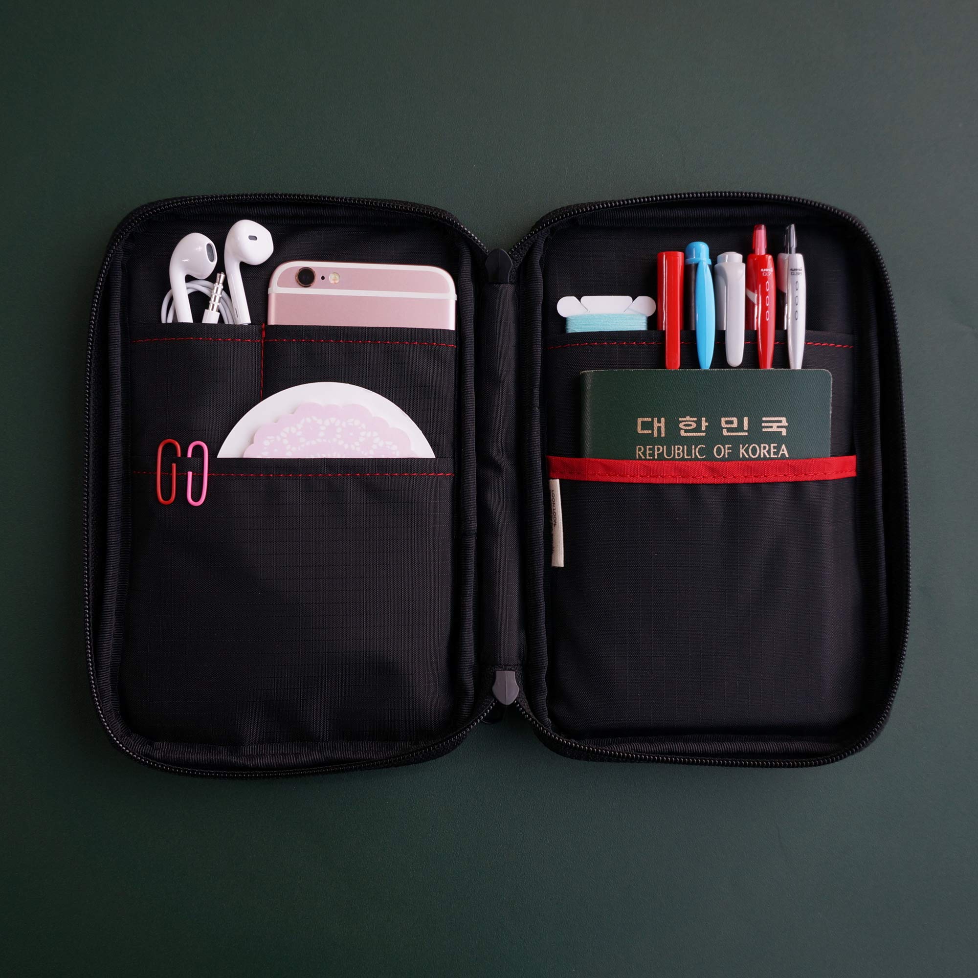 ふでばこ Amazon | LOONLOON 615 パディン ペンケース レッド 大容量 多機能