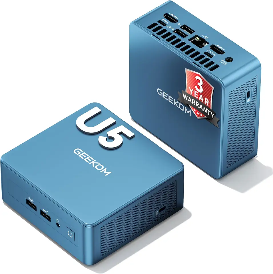 Geekom IT12 Mini PC Ultra 5 125U (AI Boost) 16GB DDR5 Mini Computers | 512GB SSD(Expandable) Desktop Computer Windows 11 Pro, 8K WiFi 7 Quad Display for Home Office