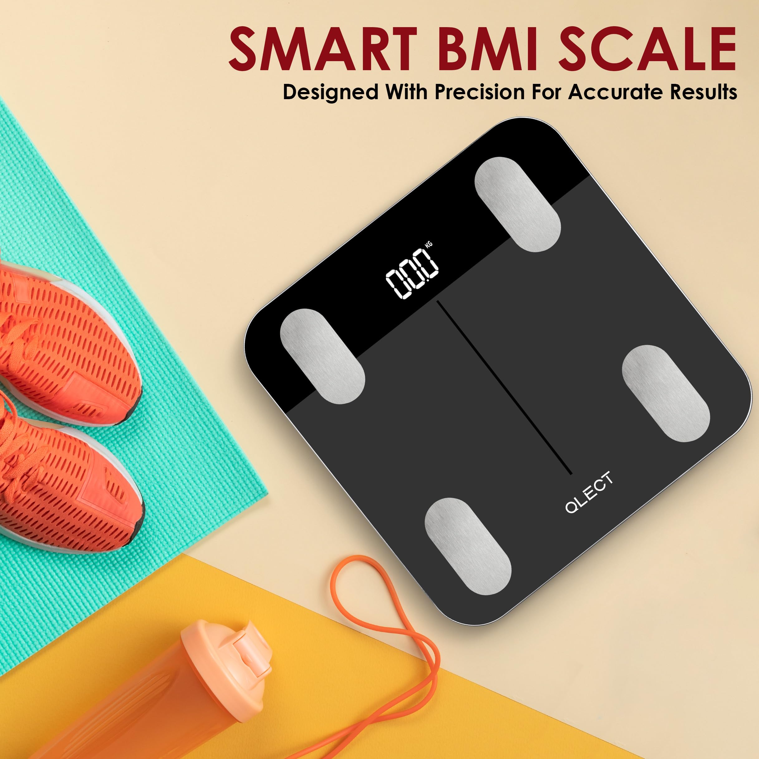 Qlect Smart BMI Weight Machine for Body Weight with 18 Body Parameters Sync with Mobile App, Body fat Analyzer Machine with 2 Yrs Warranty Bluetooth Weighing Machine - Image 3 thumbnail