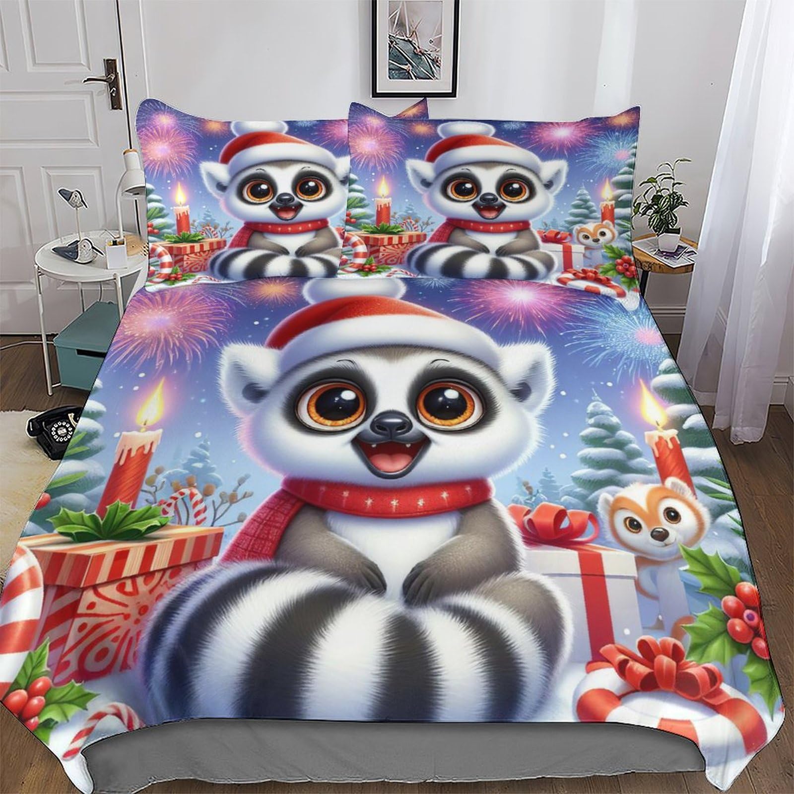 Housse de couette raton laveur 220x240 pour une chambre cosy et douce