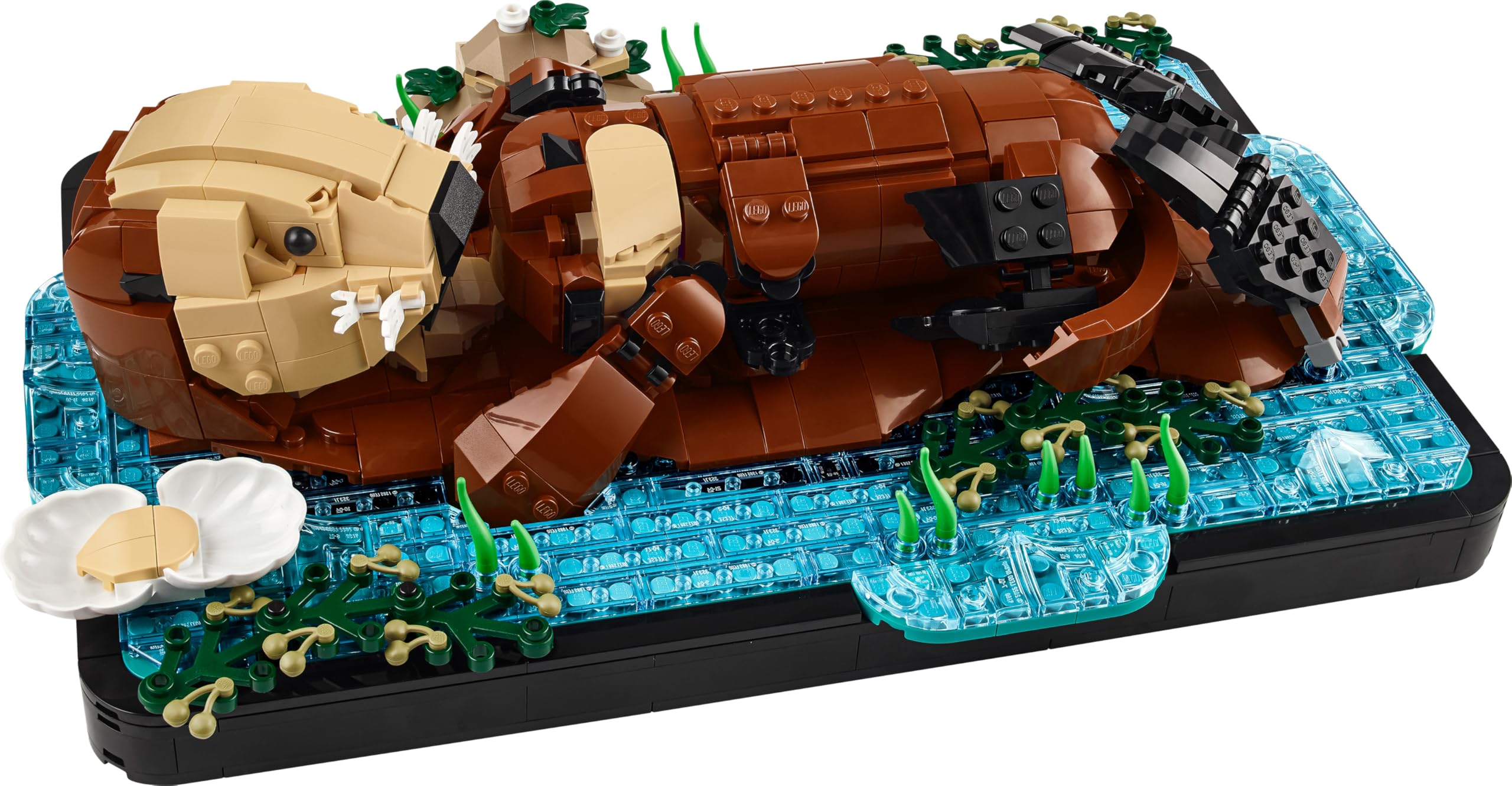 LEGO Ideas Schwimmende Otter - Modellbau für Erwachsene - 3D Puzzle mit Seeotter Figuren (Mutter & Jungtier) - DIY Deko für Regal oder Wohnraum - Geschenkidee für Kunst- & Bastelfans - 21366
