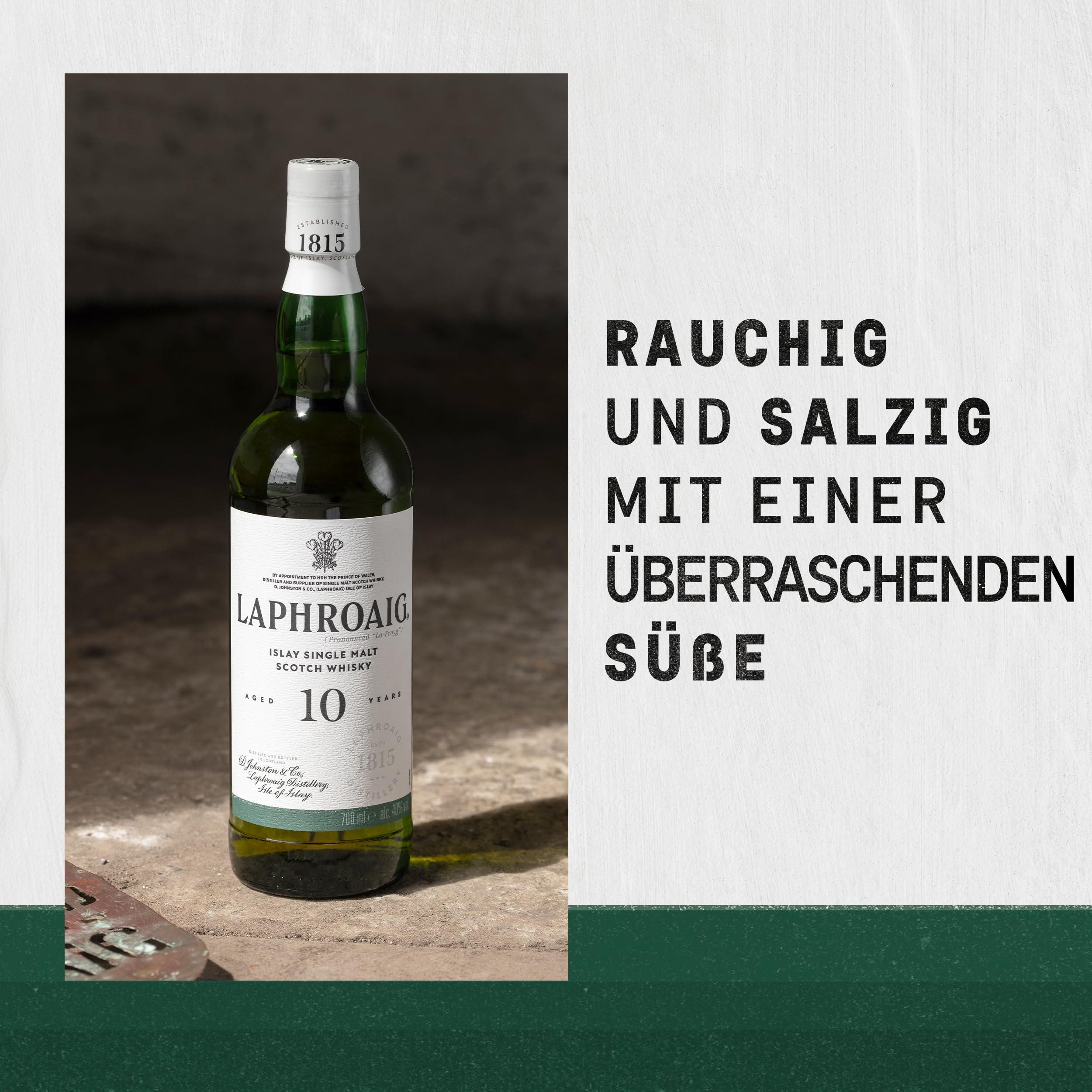Laphroaig 10 Jahre Islay Single Malt Scotch Whisky 40% Vol 0,7l mit Geschenkverpackung
