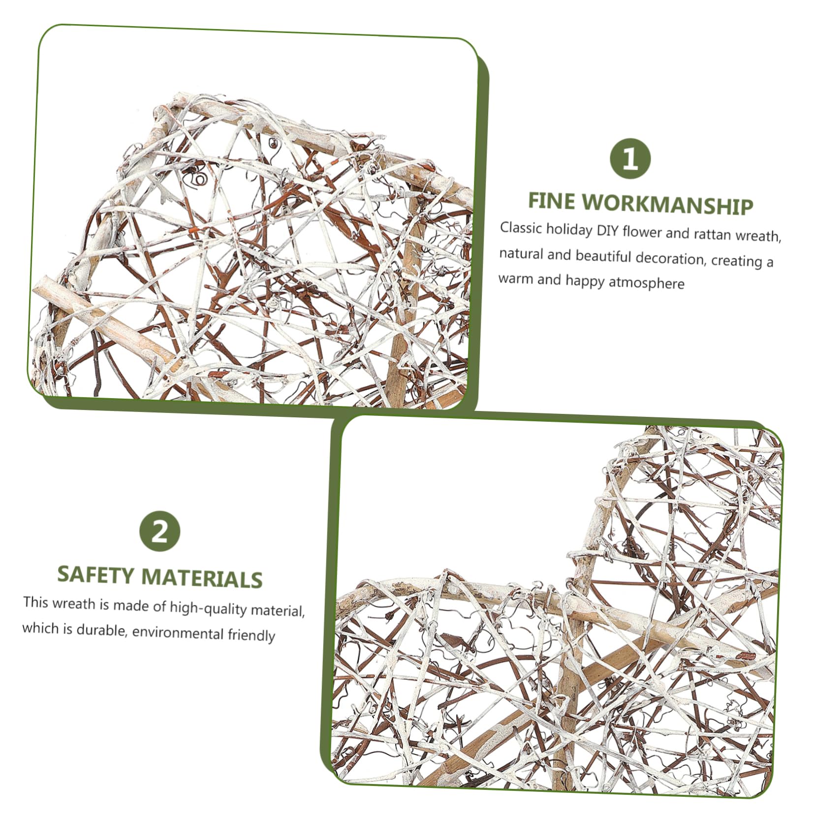 Alipis 3 STK Weihnachtlicher Weinkreis Kranzgirlande aus Rattan Quaste Gold Tür Hochzeitsdekoration Weihnachten basteln Kranz liefert Kranz zubehör selber Machen Rattan-Kreis Dark Grey
