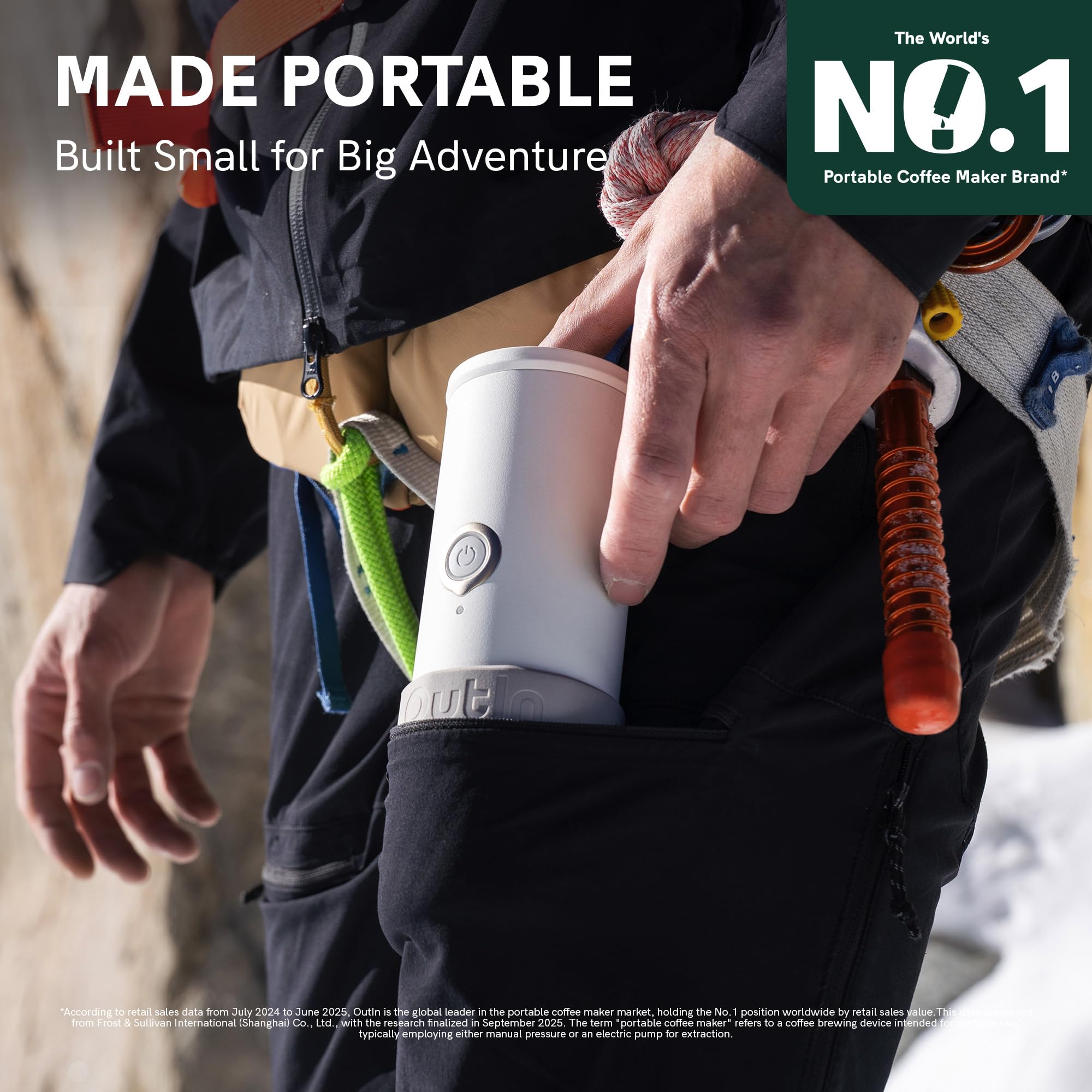 OutIn Mino Portable Electric Espresso Machine for Travel with Self-Heating view 3