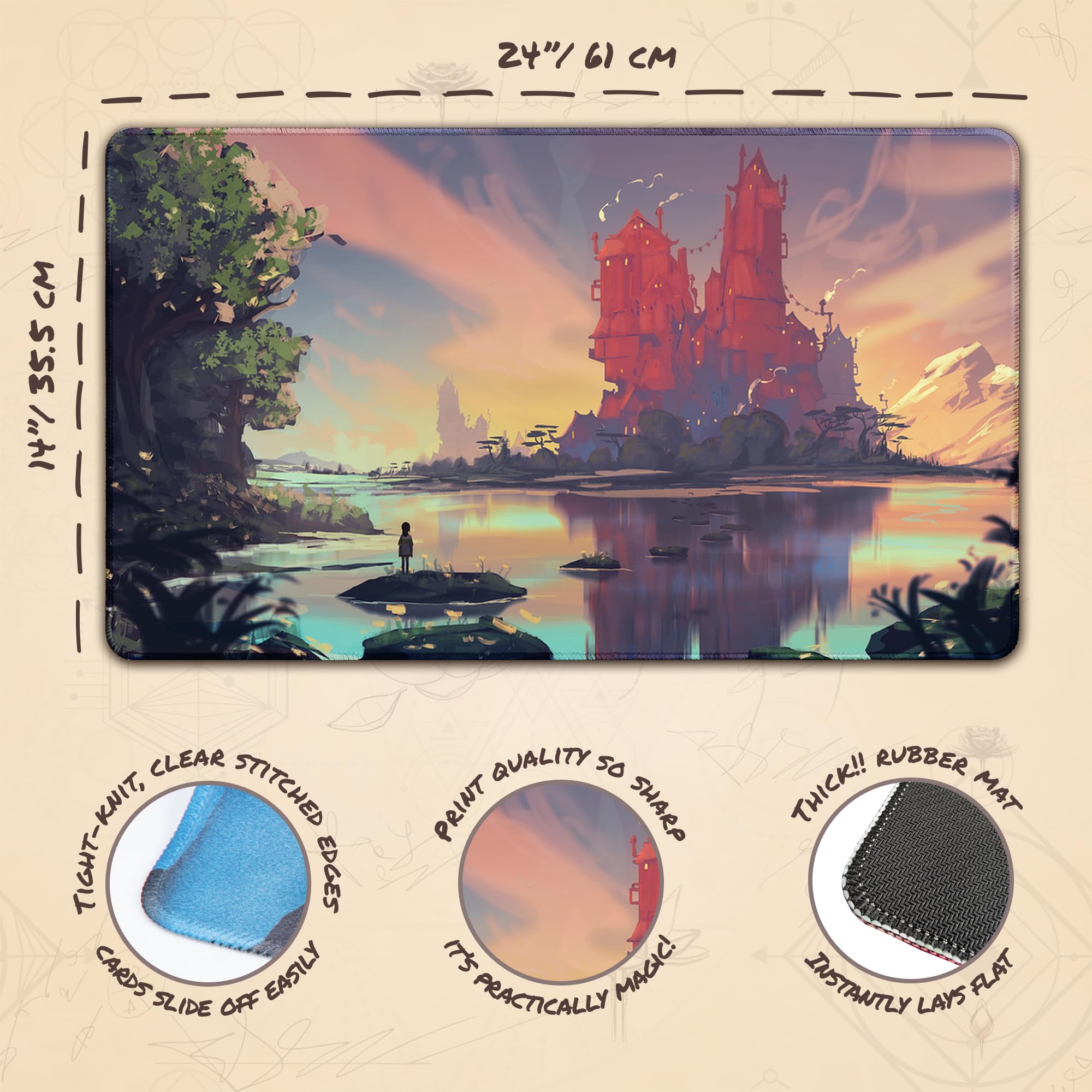 Chihiro (Bords Cousus) - Tapis de Jeu Anime Fantaisie - Compatible avec Les Tapis de Jeu Magic: The Gathering - Jouez à MTG, Yugioh, TCG - Designs Originaux