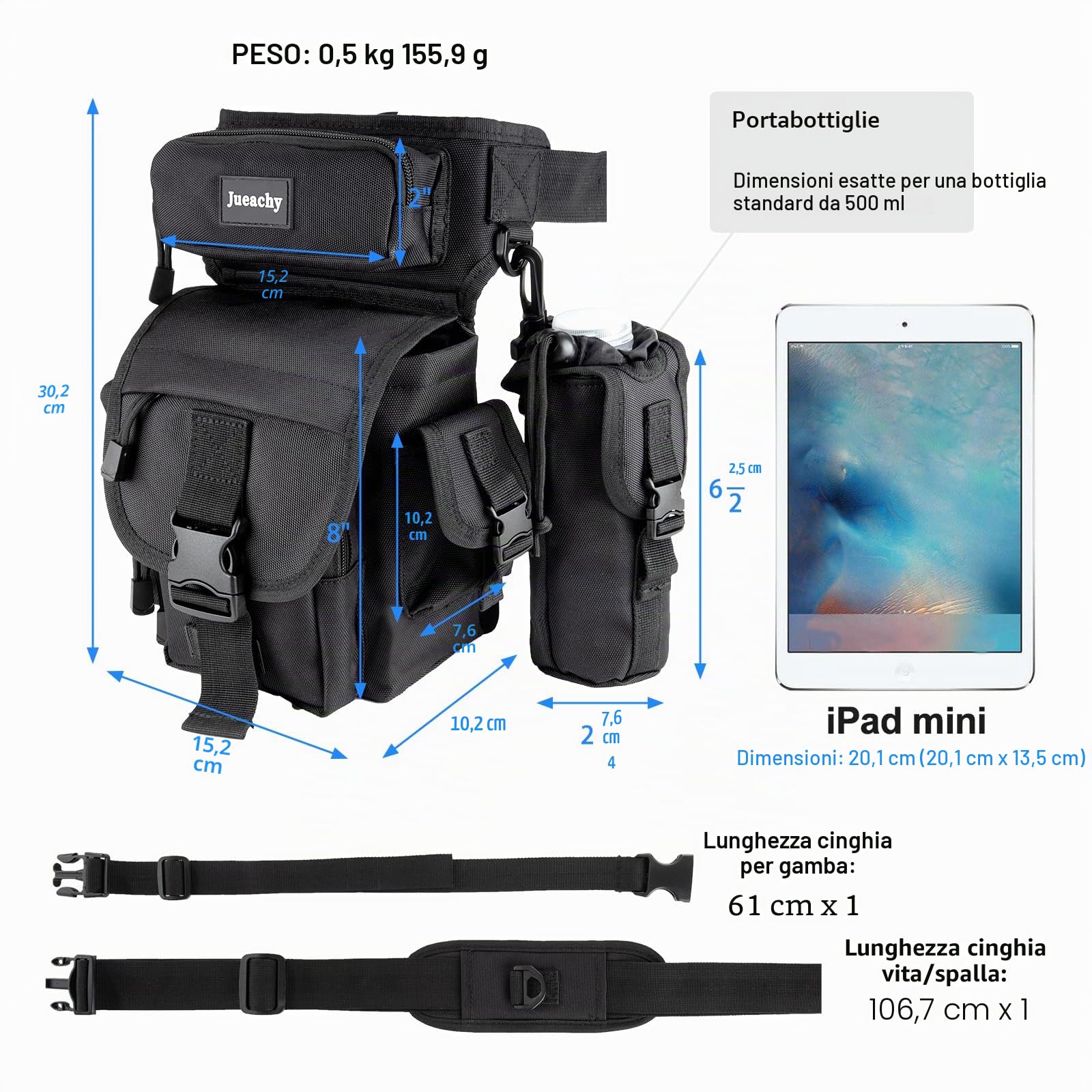 Jueachy Multifunzionale Drop Leg Marsupio, Militare tattico Coscia Hip Outdoor Confezione per Motociclismo Hiking Traveling Fishing Tool Pouch