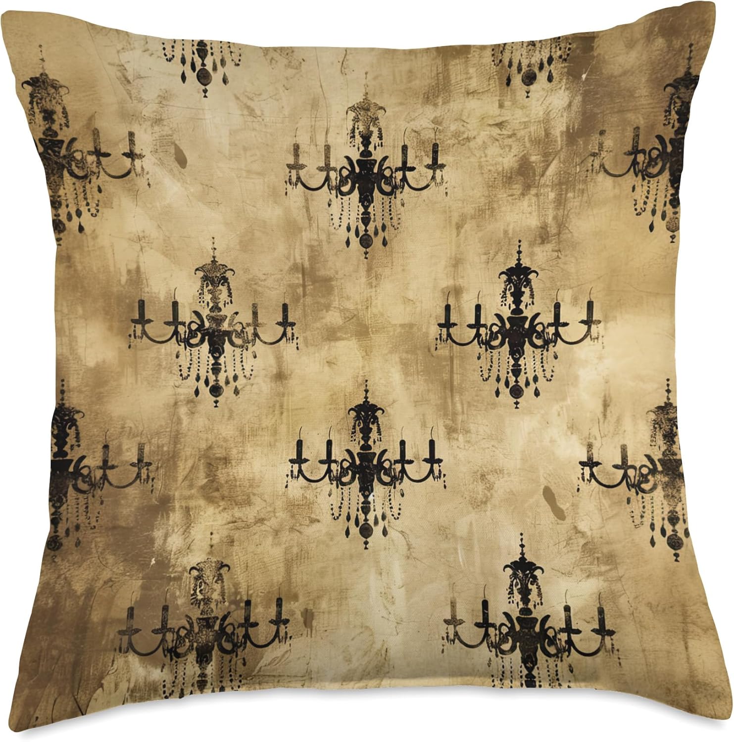 Vintage Chandelier Dark Academia Gothic Aesthetic Throw Pillow