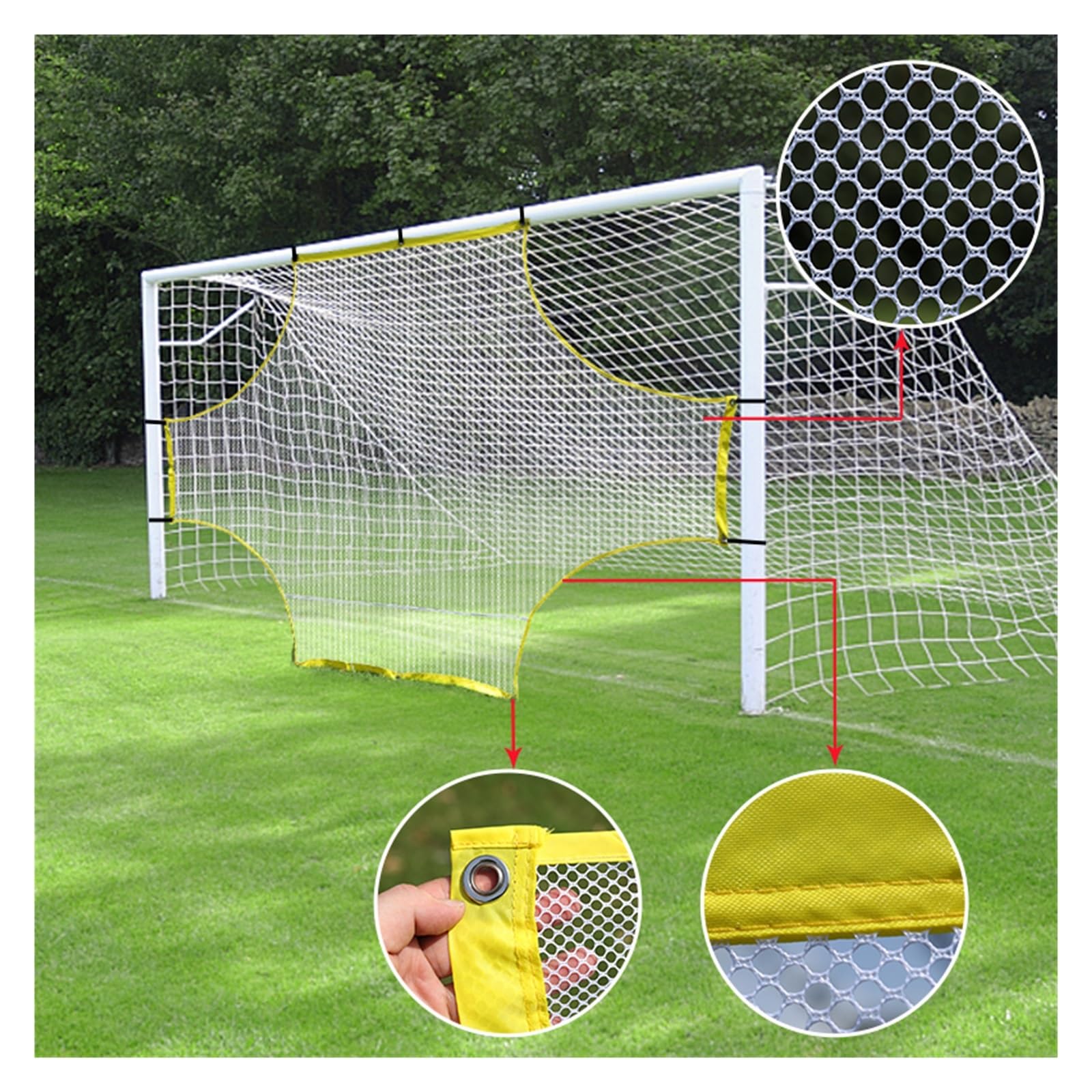 Rete da Calcio 1PC 5 Persone 7 Persone 11 Persone Pratica di Calcio Tiro a Rete Rete di Pratica di Calcio Portatile Rete di Porta All'aperto Portiere Cancello