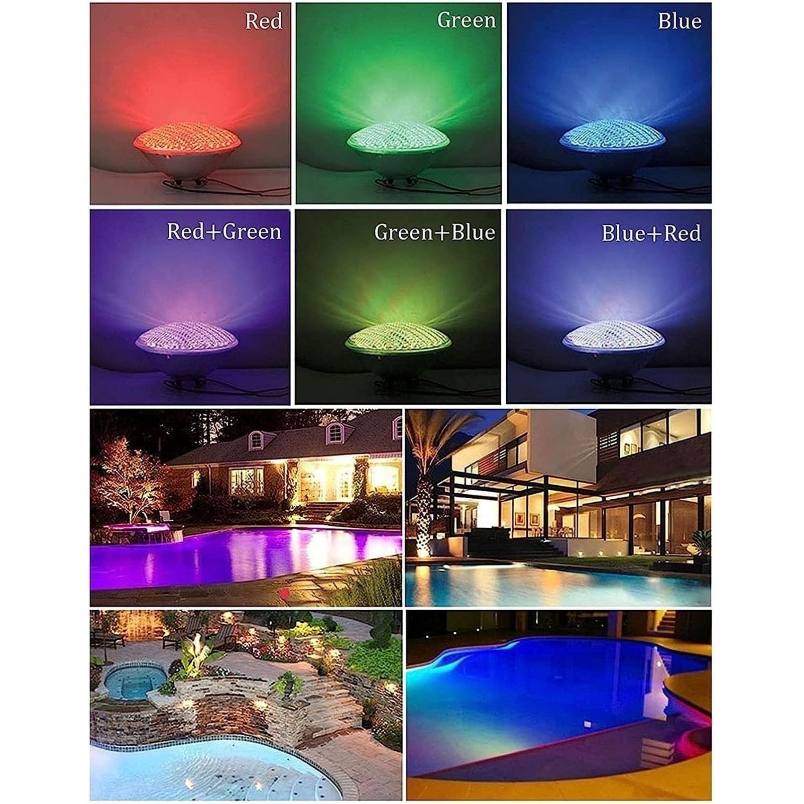 Faretto Subacqueo per Laghetti - Fari LED per Piscina con Nicchia PAR56 in Acciaio Inox 12V AC IP68 Lampada da Incasso Subacquea con Impermeabilizzazione A Membrana(9w)